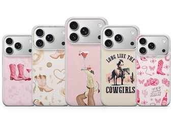 Coque de téléphone style western Cowgirl pour iPhone 17 Pro Max, 17e, 15, 14, 13 et Samsung S26 Ultra, S25 FE, A57, A56, Pixel 10, 9A
