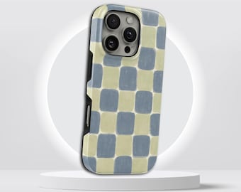 Funda protectora resistente con estampado a cuadros para iPhone 17 Pro Max, 16e, 15, 14, 13 y Samsung S26 Ultra, S25 FE, A57, A56, Pixel 10, 9A