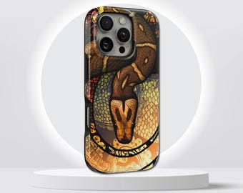 Snake Phone Case Reptile TOUGH Cover for iPhone 17 Pro Max, 16e, 15, 14, 13 & Samsung S26 Ultra, S25 FE, A57, A56, Pixel 10, 9A