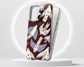 Abstract Bird Phone Case Bohemian TOUGH Cover for iPhone 17 Pro Max, 16e, 15, 14, 13 & Samsung S26 Ultra, S25 FE, A57, A56, Pixel 10, 9A