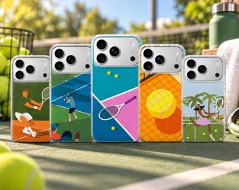 Tennis Phone Case  Court Racket Cover for iPhone 18 Pro Max, 17, 16, 15, Samsung S26 Ultra, S25 FE, A57, A56, Pixel 11, 10