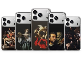 Coque de téléphone Caravaggio Dark Art pour iPhone 17 Pro Max, 17e, 15, 14, 13 et Samsung S26 Ultra, S25 FE, A57, A56, Pixel 10, 9A