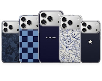 Coque bleu marine pour iPhone 17 Pro Max, 17e, 15, 14, 13 et Samsung S26 Ultra, S25 FE, A57, A56, Pixel 10, 9A