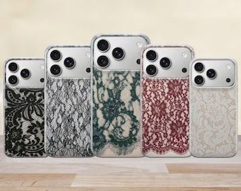 Lace Phone Case Mesh Lingerie Cover for iPhone 17 Pro Max, 17e, 15, 14, 13 & Samsung S26 Ultra, S25 FE, A57, A56, Pixel 10, 9A