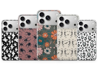 Funda de teléfono de terror para Halloween para iPhone 17 Pro Max, 17e, 15, 14, 13 y Samsung S26 Ultra, S25 FE, A57, A56, Pixel 10, 9A