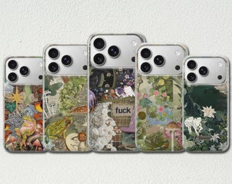 Witchy Frog Phone Case Frog Mushroom Cover for iPhone 17 Pro Max, 17e, 15, 14, 13 & Samsung S26 Ultra, S25 FE, A57, A56, Pixel 10, 9A