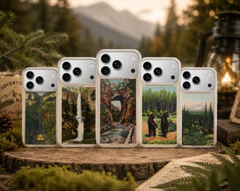 Coque de téléphone « Parc national » avec motif nature pour iPhone 17 Pro Max, 17e, 15, 14, 13 et Samsung S26 Ultra, S25 FE, A57, A56, Pixel 10, 9A