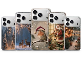 Christmas Phone Case Winter Cover for iPhone 18 Pro Max, 17, 16, 15, Samsung S26 Ultra, S25 FE, A57, A56, Pixel 11, 10