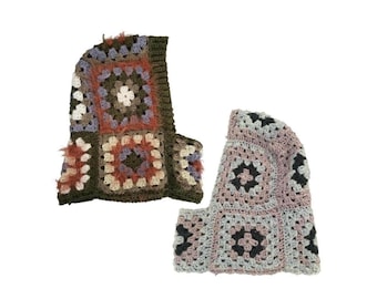 Granny Square Crochet Balaclava Pattern - 2 design options | Winter Hood (PDF Pattern in English)