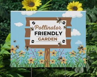 Signe de jardin en plastique pour jardin respectueux des pollinisateurs