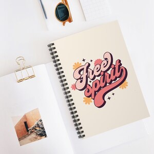 Cuaderno espiral de espíritu libre, diario maravilloso, diario retro, diario inspirado en el cuaderno diario, regalo único para ella, cuaderno hippie