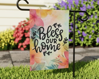 Bless Our Home Garden & House Banner, Front Yard Sign, Cute Home Flag, Nice Housewarming Gift, New Home Present, New Homeowner Gift