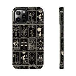 Tarot Card iPhone Case, Tarot cellphone case, Witchy iPhone Case, Cellphone Accessories, Tarot Accessory, Phone Decoration, Black Phone case image 7