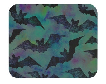 Bat Stamp Mouse Pad, Halloween Office Decor, Fun Desktop Designs, Stamped Bat Art, Spooky Mousepad, Bat Decoration, Cute Bat Home Decor