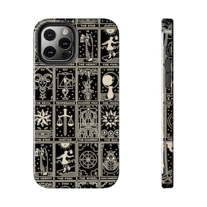 Tarot Card iPhone Case, Tarot cellphone case, Witchy iPhone Case, Cellphone Accessories, Tarot Accessory, Phone Decoration, Black Phone case image 6