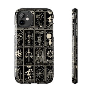 Tarot Card iPhone Case, Tarot cellphone case, Witchy iPhone Case, Cellphone Accessories, Tarot Accessory, Phone Decoration, Black Phone case image 8
