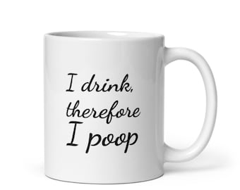 Descartes Kackbecher, ich trinke deshalb ich Kackbecher, Philosophenbecher, Poopbecher, lustiger Becher, lustiges Geschenk, Vatertagsgeschenk