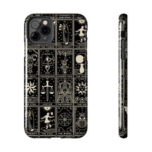 Tarot Card iPhone Case, Tarot cellphone case, Witchy iPhone Case, Cellphone Accessories, Tarot Accessory, Phone Decoration, Black Phone case image 10
