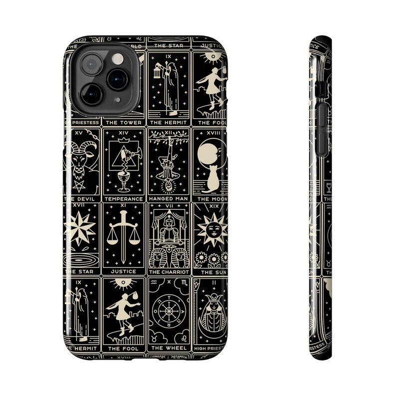 Tarot Card iPhone Case, Tarot cellphone case, Witchy iPhone Case, Cellphone Accessories, Tarot Accessory, Phone Decoration, Black Phone case image 10