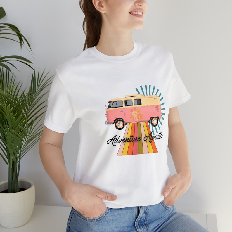 Adventure Awaits Short Sleeve Tee, Vanlife t shirt, Camping Shirt, RV Life T Shirt, Explorer's t shirt, Nature Lover's Shirt, Nomad Gift image 5