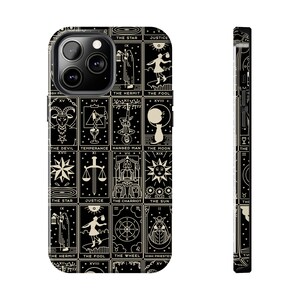 Tarot Card iPhone Case, Tarot cellphone case, Witchy iPhone Case, Cellphone Accessories, Tarot Accessory, Phone Decoration, Black Phone case image 3