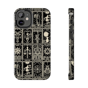 Tarot Card iPhone Case, Tarot cellphone case, Witchy iPhone Case, Cellphone Accessories, Tarot Accessory, Phone Decoration, Black Phone case image 5
