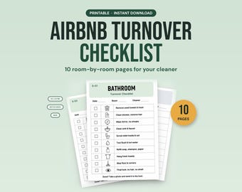 Airbnb-Reinigungscheckliste | Druckbare Checkliste für Reinigungskräfte | Bearbeitbare Canva-Vorlage