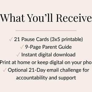 Printable Parenting Pause Cards | Instant Calm Strategies for Parents | Emotional Regulation Prompt Cards + Parent Guide (Digital Download) image 3