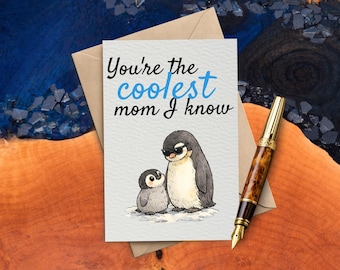 Mother's Day Greeting Card Handmade | Coolest Mom with Envelope