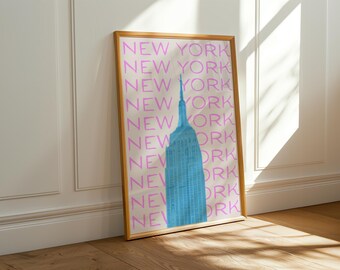 Empire State Building Print | Pastel New York City Wall Art