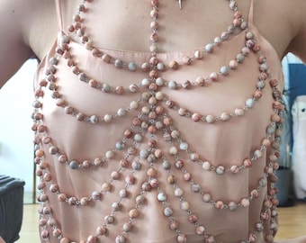 Catena per il corpo con orsetti gommosi pastello • Imbracatura Kawaii con perline • Gioielli per festival Fairy Kei • Outfit per rave Tomorrowland Burning Man • Regalo per lei