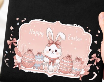 Elegante coniglietto floreale in formato PNG, silhouette di coniglio pasquale in formato Clipart, disegno di sublimazione di fiori selvatici botanici, arte pasquale shabby chic