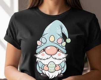 Gnomo pasquale SVG PNG, Clipart di gnomo primaverile carino, Disegno di sublimazione di gnomo coniglietto pasquale pastello, Download digitale di gnomo da giardino floreale