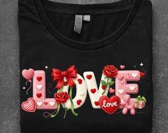 Filato sintetico all'uncinetto con motivo Love PNG con ciliegia sfocata - Ciliegia rosa Coquette per San Valentino - Stile filato sintetico alla moda per San Valentino
