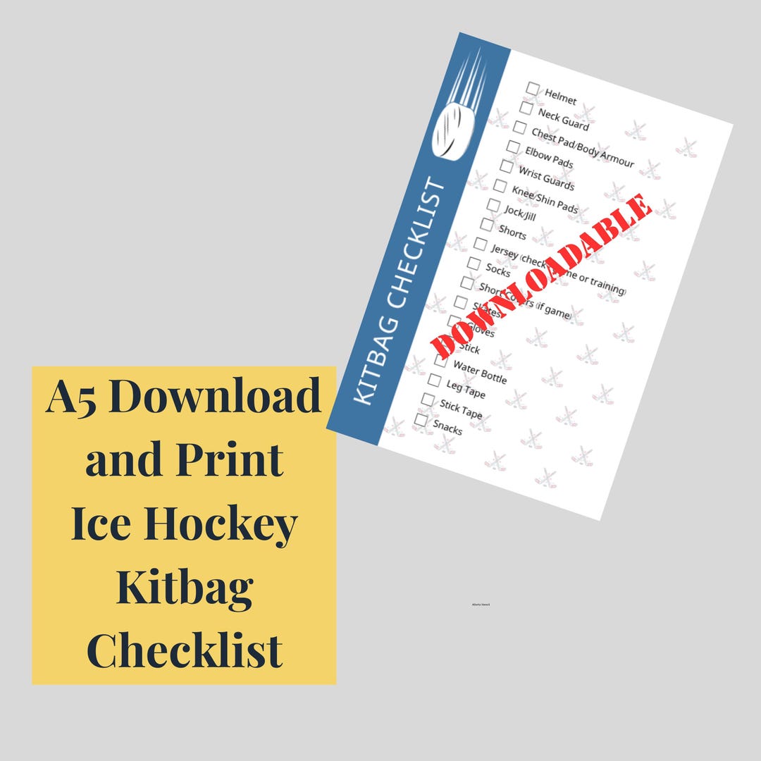 Ice Checklist Ice Hockey Kitbag Checklist Printable for Kids (ages 6–12) | Pack Your ...