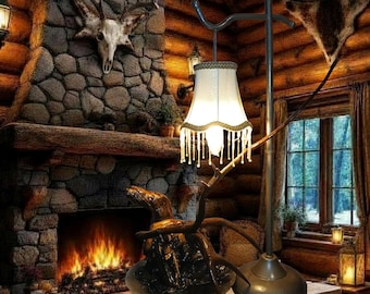 Hanging Antler Manzanita Rustic Medium Table Lamp