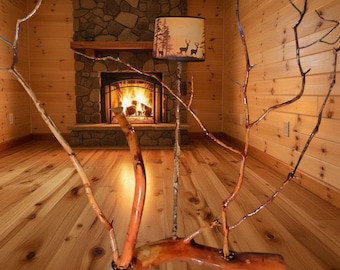 Rustic Madrone Beast Large Floor Lamp