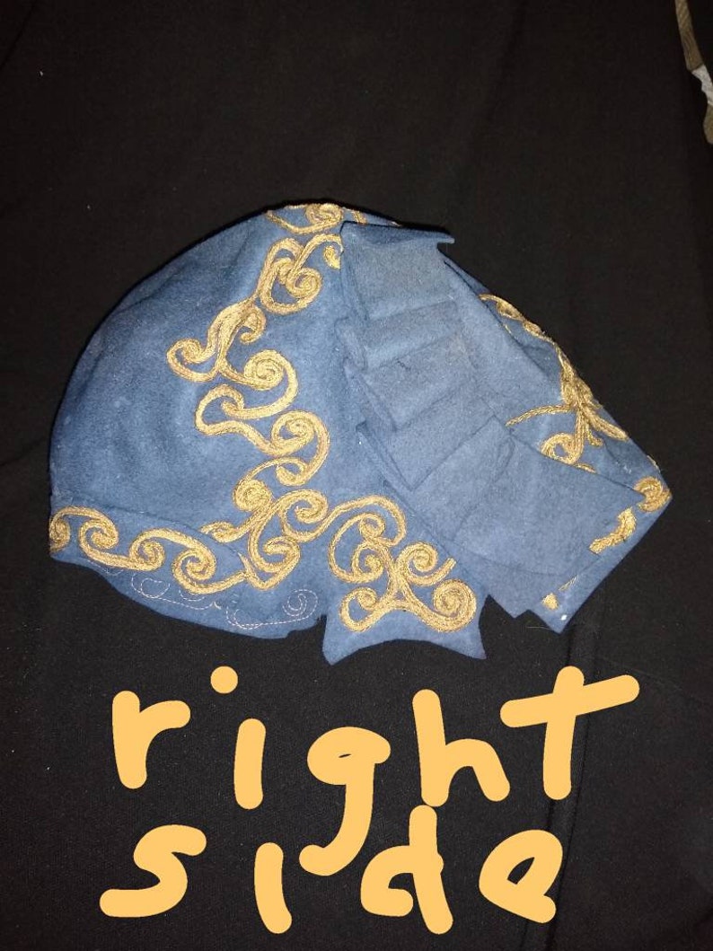 Amazing Cloche Wool Downton Abbey Blue Gold Braid Donna Marie Paris New York
