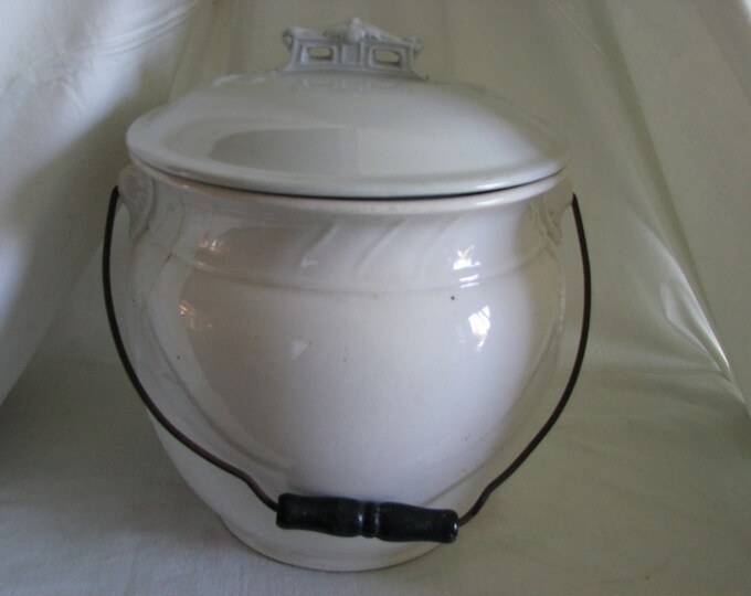 Antique Victorian Ceramic Chamber Pot With Wire Handle Etsy