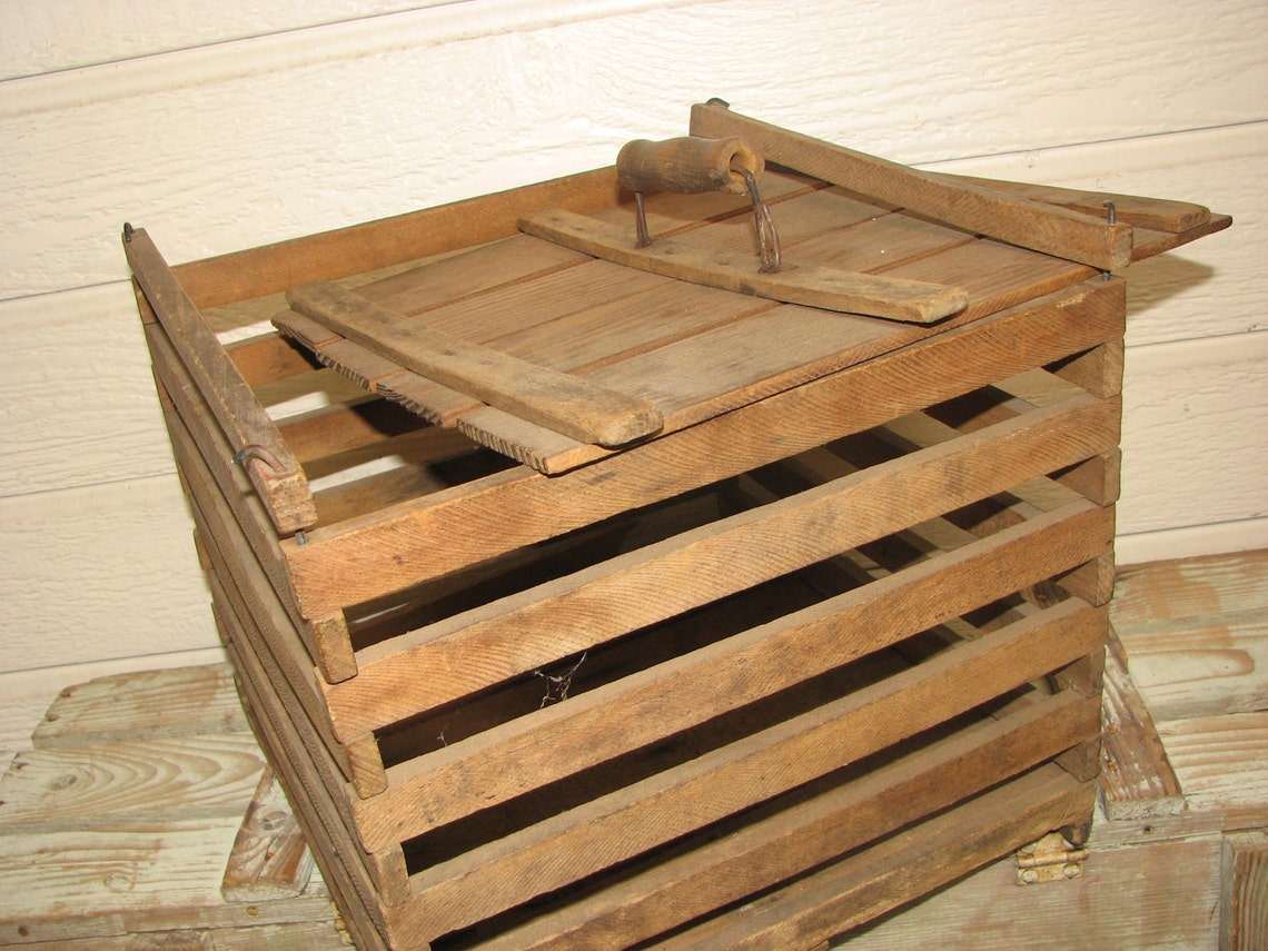 Antique Wooden Chicken Crate Chicken Carrier Primitive Farm Etsy