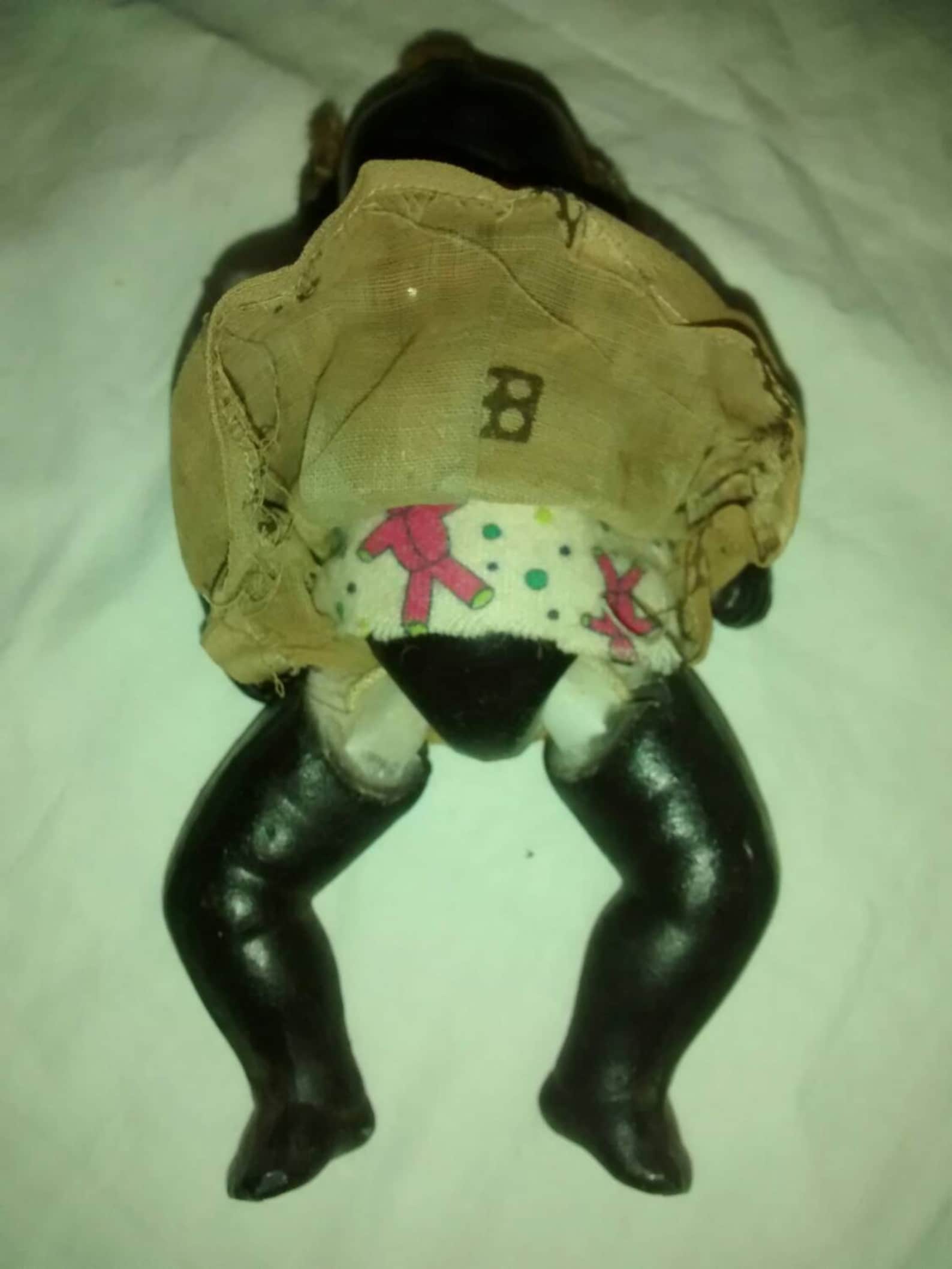 Antique black baby porcelain doll 1930 Etsy