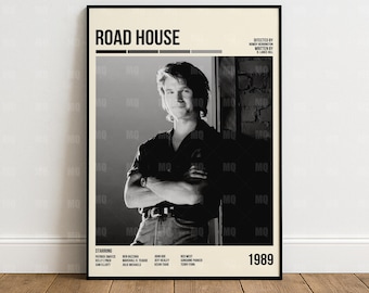 Póster de Road House de 1989, Rowdy Herrington, impresión de película vintage