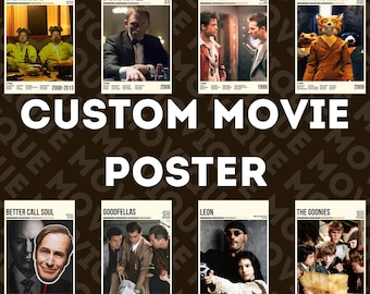CUSTOM MOVIE POSTER, Vintage Movie Poster, Midcentury Modern, Retro Tv Show Poster, Minimal Movie Posters, Movies of All Time