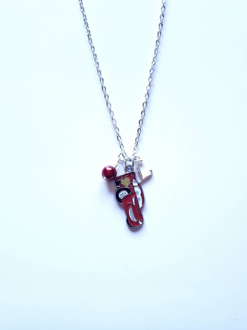 Cars lightning mcqueen personalized name letter necklace Etsy