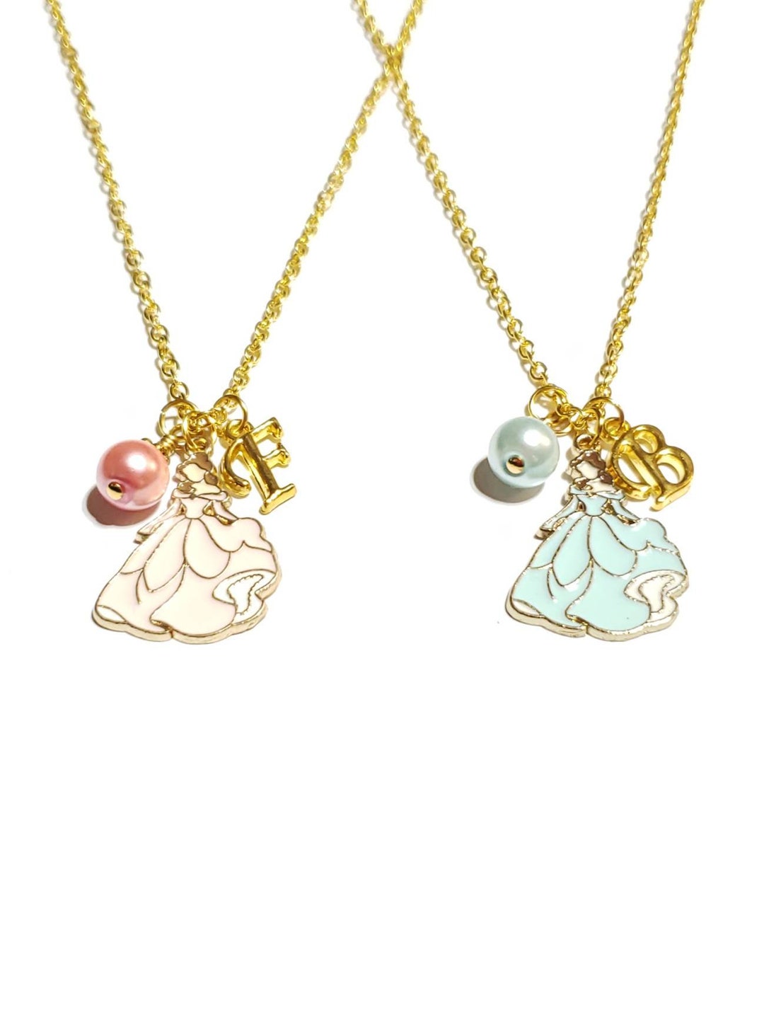 Personalized Princess Necklace, Princess Beauty Necklace, Pink or Blue ...