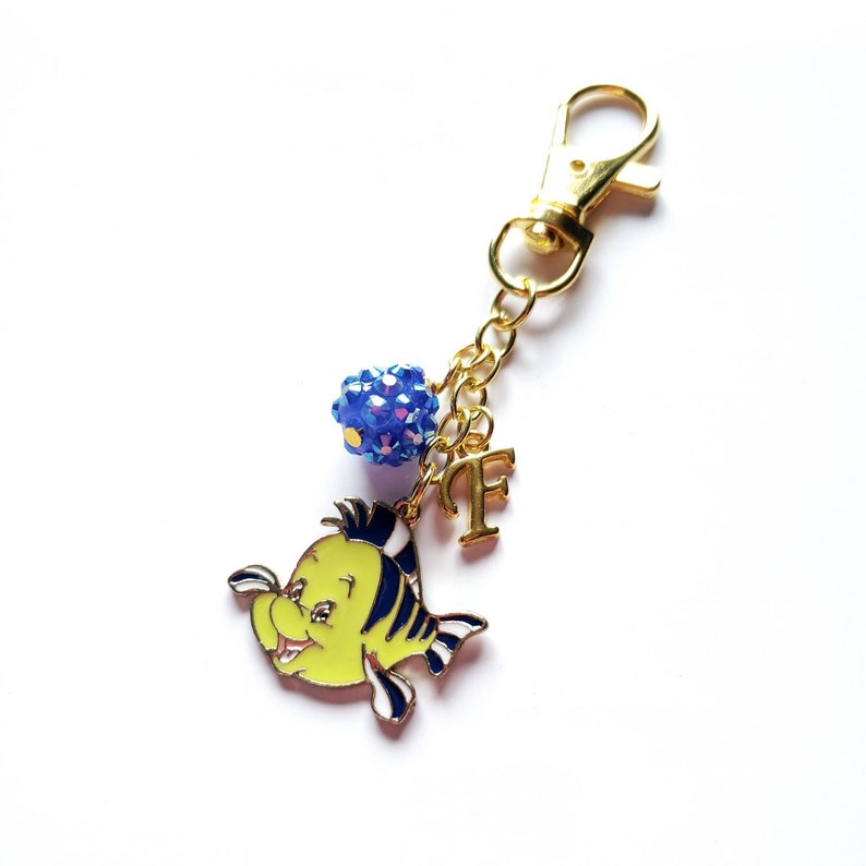 Flounder personalized keychain disney little mermaid | Etsy