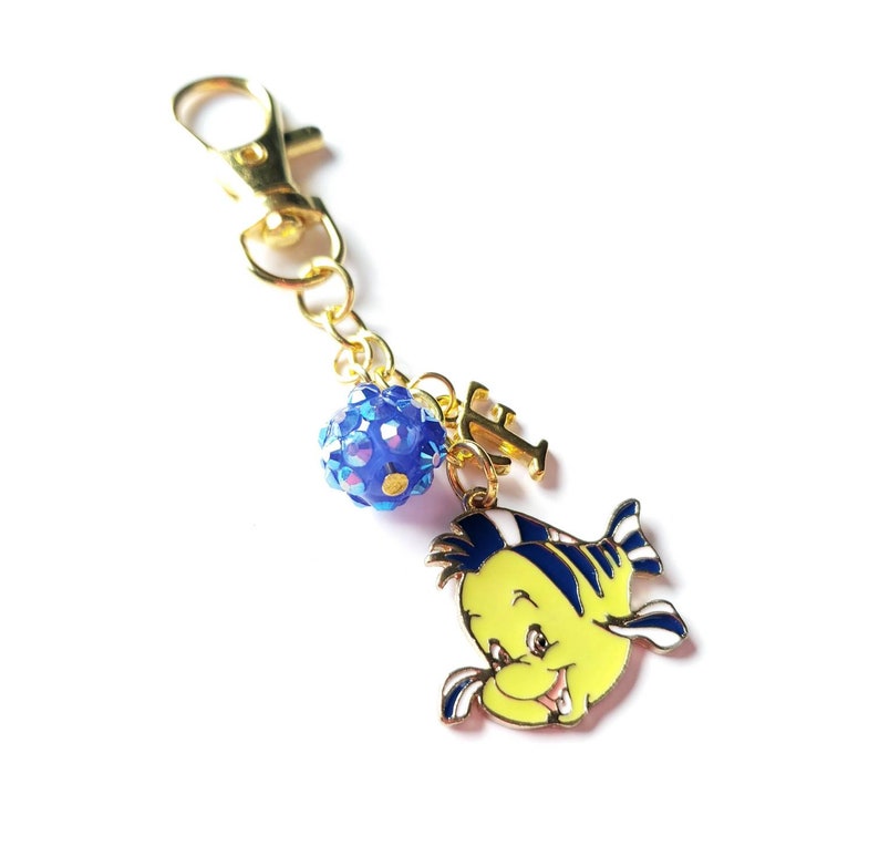 Flounder personalized keychain disney little mermaid Etsy