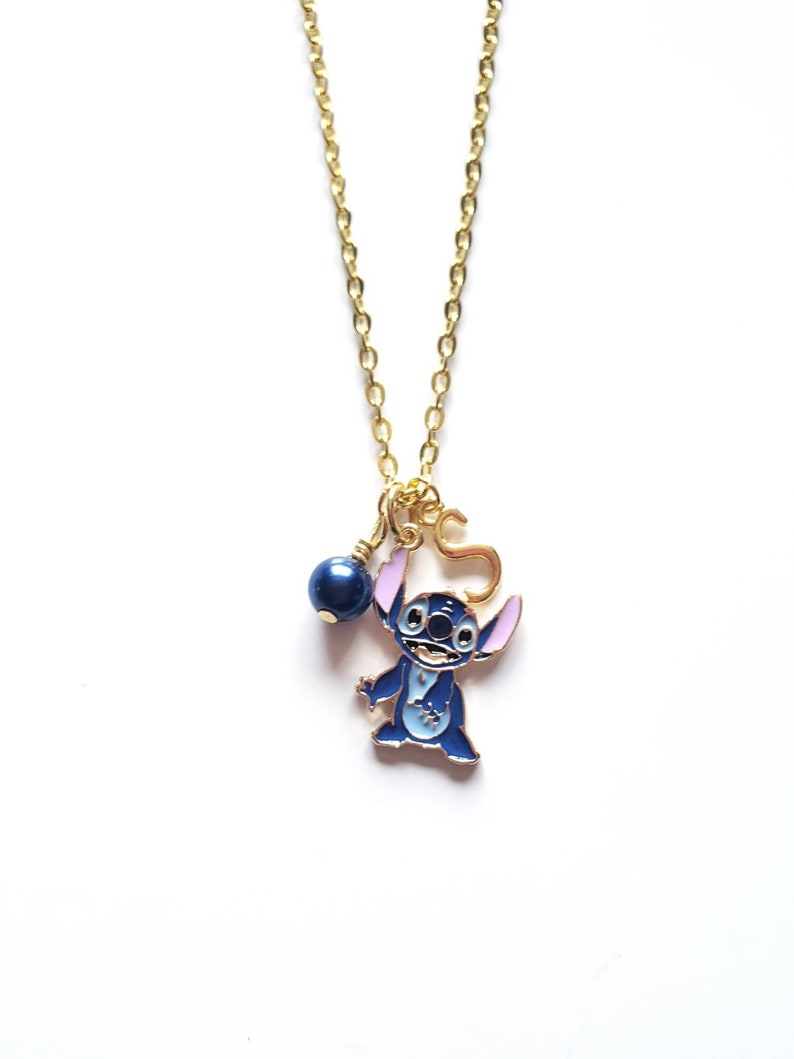 Stitch necklace personalized name necklace gold plated stitch necklace customized jewelry lilo and stitch necklace birthday gift ideas