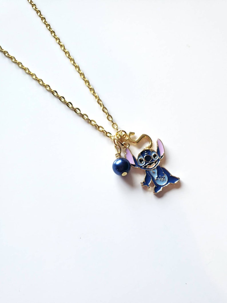 Stitch necklace personalized name necklace gold plated stitch necklace customized jewelry lilo and stitch necklace birthday gift ideas