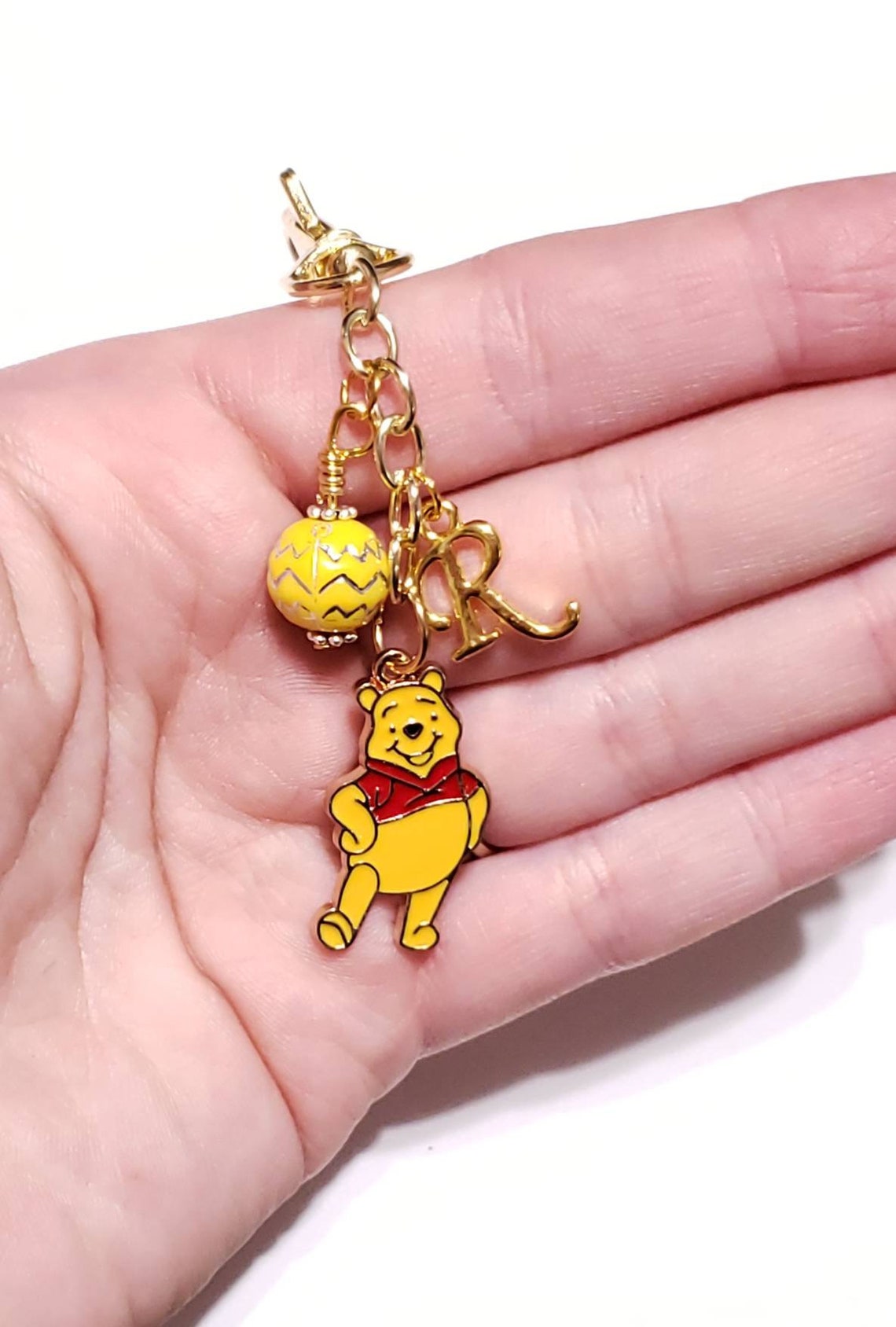 Pooh keychain winnie the pooh keychain personalized birthday Etsy